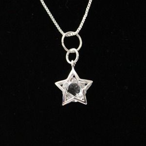 New Fashion Silver Tone Clear Star Necklace N97